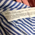 ZARA Off the Shoulder Mini Dress Or Tunic Blue & White Striped Pleated sz Small Photo 11