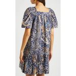 Cara Cara Janie Blue Floral Cotton Puff Sleeve Mini Dress Size Large Photo 1