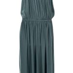 Modern Citizen  Aileen Tie Shoulder Maxi Dress Pleated Ruched Hem Teal Size Small Photo 2