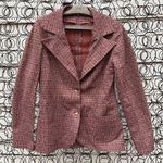 Vintage 70s oversize dagger point lapel collar blazer retro orange rust red gray Size M Photo 0