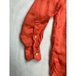 Banana Republic  Womens Orange 100% Irish Linen Button Down Shirt Size S Photo 2