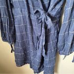 Melrose and Market Dress Long Sleeve Plaid Blue Mini Casual Photo 2