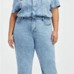 Good American  Weightless Denim Jumpsuit 7 /‎ 4XL Photo 0
