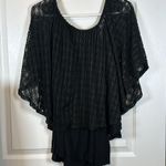 Love j Plus Size  Lace Black Batwing Blouse Size 3X EUC #4317 Photo 2
