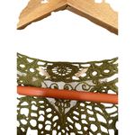 Olive Green Boho Lace Crochet Peasant Blouse Tunic Top Women’s Size Medium Photo 4