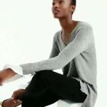 J.Crew Lavender V-Neck Sweater with Shirt Cuffs Photo 4