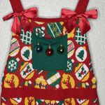 Eyeshadow Ugly Christmas Sweater Knit Romper Jumper Shorts Womens M Holiday Festive Bows Photo 1