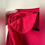 Victoria's Secret  Red Vintage Sexy Satin Robe Long Gold Tag 90s Floral Sz Small Photo 4