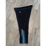 Adidas women's small Climalite navy 3-stripe Capri leggings Photo 1