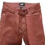 Paige  Hoxton 27 High Waist Ankle Skinny Coated Jeans Burgundy Dust Luxe Photo 7