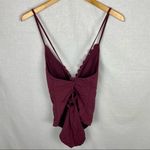 La Blanca  Swim Petal Pusher Maroon Scalloped Strappy One Piece Photo 2