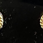 San Tropez NWOT goldtone pierced CZ bezel set earrings w/ jacket Gold Photo 0