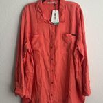 Calvin Klein Jeans Garment Dye Button Front Shirt in Coral, Size 3X NEW w/Tag Pink Photo 2