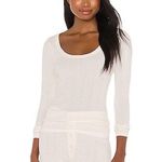 The Great Cream The Pointelle Sleep Long Sleeve Scoop Ballet Tee Small Photo 1