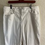 Cache  White Denim Stretch Cropped Jeans Size 14‎ Photo 2