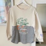 Anthropologie Maeve California Graphic Colorblock Varsity Crewneck Sweatshirt XS Photo 3