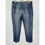 EXPRESS Women's Skinny Two Tone Raw Hem Denim Jeans Size 4R Ankle Length Photo 4
