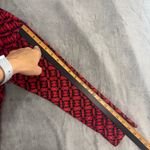 Dana Buchman Dana Buckman Blouse Womens L/XL Red Black Liquid Knit Career Teacher Night Out Photo 6