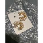 J.Crew Hoop Pearl Cluster Earrings Gold Tone Hypoallergenic Post Photo 1