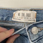 Free People Size 27 Mid Rise Ripped Knees Frayed Straight Leg Jeans Photo 3