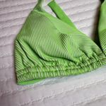 Luli Fama  Triangle Bikini Top Size D Cup Green & White Strip Striped Photo 9