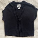 barney's new york Barneys Cotton Cashmere Black Knit Short Sleeve Shrug Cardigan Sweater - Medium Photo 0