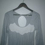 Urban Outfitters  S Sleep Tunic Gray Striped with Lace Insert and Crocheted Trim Photo 5