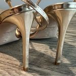 Schutz  Inez Sandal Gold Size 9 Strappy High Heels Metallic Ankle Strap Dressy Photo 4
