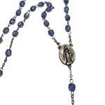 Blue Plastic Bead Rosary Miraculous Medal Crucifix Zip Up Rosary Pouch Catholic Photo 3