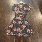 Derek Heart Black and Pink Floral Midi Dress Photo 7