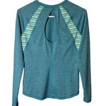 Lucy Long Sleeve Shirt Top Open Back Women’s Size XS Teal Blue Thumbholes Photo 4