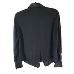 Vintage Havana Womens Button Down Shirt Top Faux Leather Collar Black S Photo 1