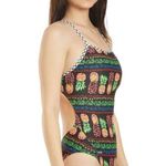 Tyr. Womens Tropic Party Non-Foil Wing Back One Piece Swimsuit Black Colorful 30 Photo 1