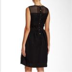 Orla Kiely Black Embroidered Grid Mesh Sleeveless Knee Length Dress Size 8 Photo 1