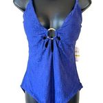 Trina Turk Joplin Jacquard Petal Cutout plunge one piece swimsuit NWT Photo 0