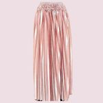 Allegra K NWT Baby Pink Metallic Pleated Skirt - Size Small Photo 3