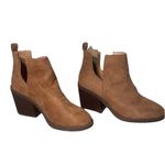ZBY women’s Brown Suede Ankle Boots W/side cutout size 5 Photo 3