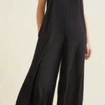 Garnet Hill Wide Leg Relaxed Fit Adjustable Strap Viscose Jumpsuit Black XS Photo 0