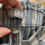 Falls Creek Womens Linen Blend Pull On Pants Small Multicolor Striped Pockets  Photo 4