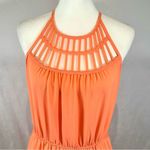 Naked Zebra bright neon orange cutout halter neck sundress size large NWOT Photo 1