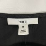 Bar III New  Lace Hem V-Neck Balloon Sleeve Crop Top Cropped Blouse Black Size XS Photo 12