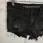 American Eagle Black Midi Jean Shorts Photo 1