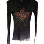 T Party True Love Boutique Long Sleeve One of A Kind Top Excellent Condition Black Photo 8