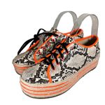 mix no. 6 Snake Skin and Orange Platform Sneakers Women's Size 7 Photo 0