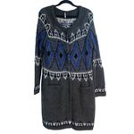 Free People  Frosted Fair Isle Mohair Long Cardigan Shacket Sweater Size M Photo 5