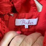 Parker Ashton Sleeveless Tie-Back Eyelet Crop Red Jumpsuit Photo 5