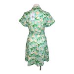 New HILL HOUSE HOME Blue Roses Linen Laura Dress Size Small Button Front Belted Photo 2