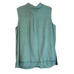 White Stag Women Top SZ 18/20W Linen Blend Pastel Green Embroidered Sleeveless Photo 5