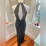 Windsor  NWT  Black Embellished Halter Gown Size 7 For Your Villain Era Photo 3