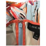 Lane Bryant Tropical V Neck Brush Stroke Sleeveless Belted Dress Light Blue 24 Photo 8